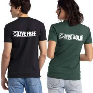 Grunge T-Shirt in Black and Forest Green