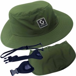 Green Surf Hat Bucket Hat with Removable Chin Straps Wind Cord and Neck Flap for Surfing, SUP, Wind and Water Sports for Men, Women, Teen Green Surf Hat Bucket Hat with Removable Chin Straps Wind Cord and Neck Flap for Surfing, SUP, Wind and Water Sports for Men, Women, Teen