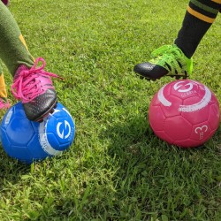 Pink and Blue Gearya Soccer Balls Pink and Blue Gearya Soccer Balls