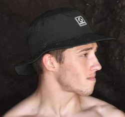 Surf Hat Black Closeup Surf Hat Black Closeup
